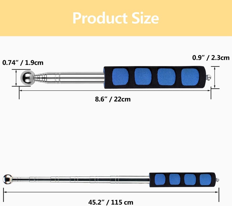 YiiSeeJo 115 CM Blue Hollowing Drum Hammer Sound Detection Folding Stick,Thickened Rod Collapsible Baton for House Decoration Inspection - Image 2